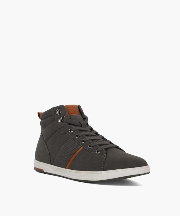 Dune London Sailors - Grey Fabric Lace Up Mid Trainer