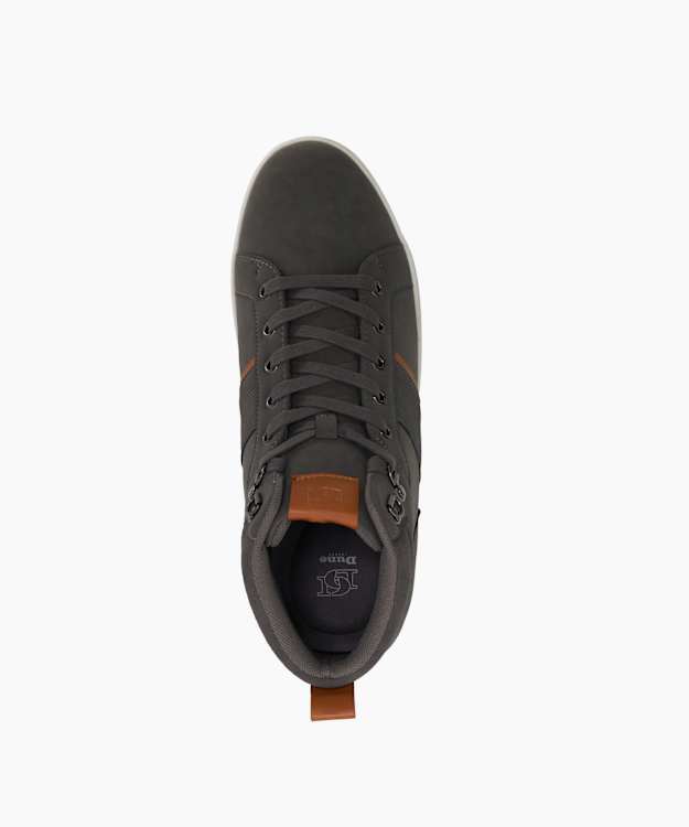 Dune London Sailors - Grey Fabric Lace Up Mid Trainer