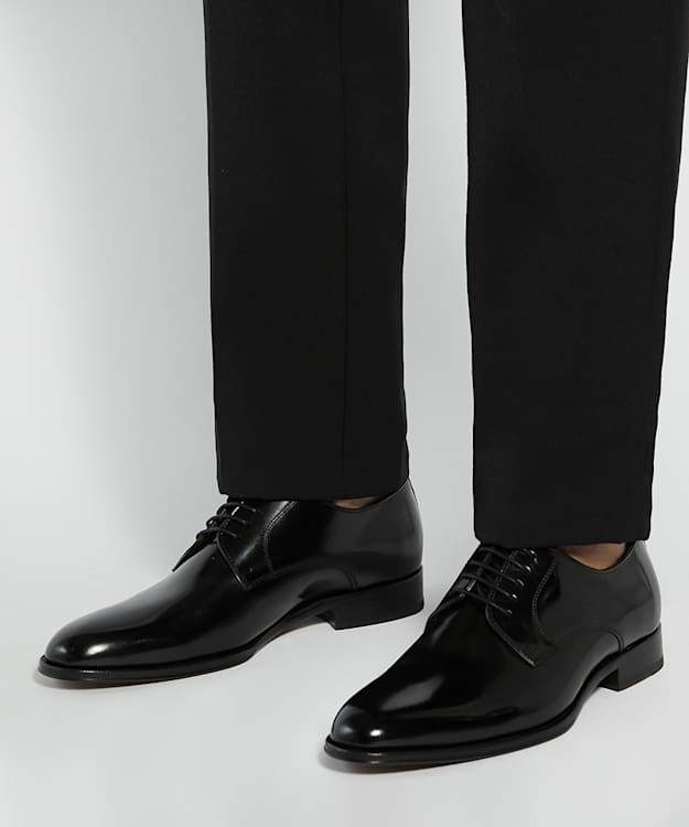 Dune London Salisbury - Black Premium Leather Derby Shoes