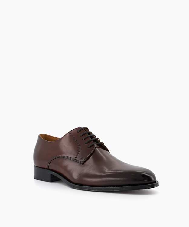 Dune London Salisbury - Dark Brown Premium Leather Derby Shoes
