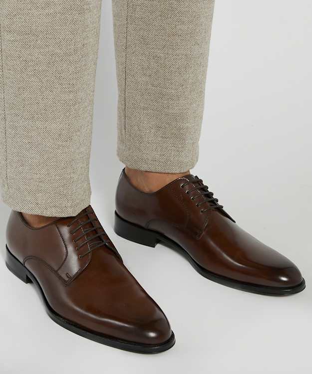 Dune London Salisbury - Dark Brown Premium Leather Derby Shoes