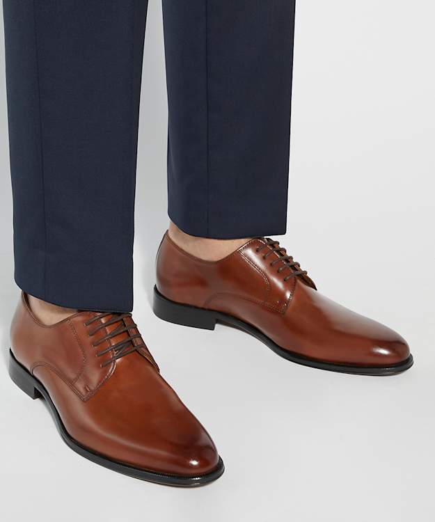 Dune London Salisbury - Tan Premium Leather Derby Shoes