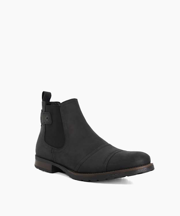 Dune London Saltwood - Black Leather Casual Chelsea Boots