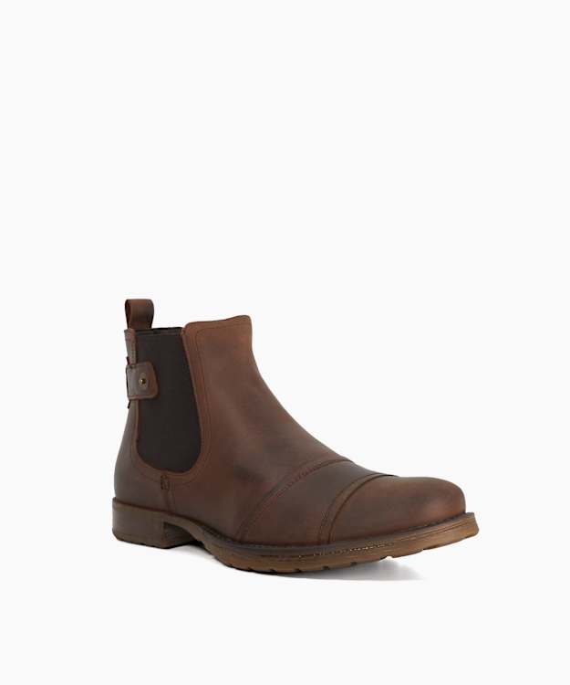 Dune London Saltwood - Brown Leather Casual Chelsea Boots