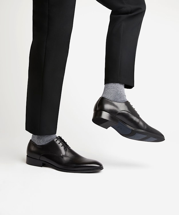 Dune London Satchel - Black Wide Fit Leather Gibson Shoes