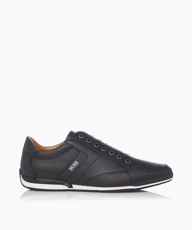 dune london Saturn Low - Black Runner Lace-Up Trainers