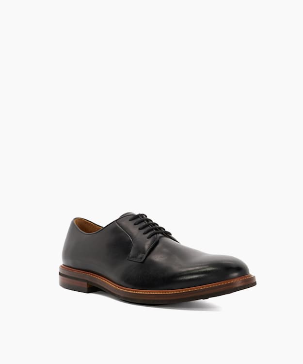 Dune London Savoye - Black Contrast Stitch Lace Up Shoe