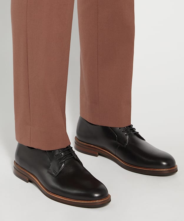 Dune London Savoye - Black Contrast Stitch Lace Up Shoe