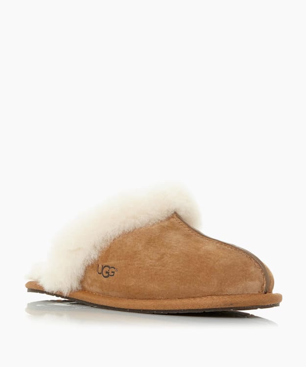 Dune London Scuffette Ii - Tan Sheepskin Cuff Slipper