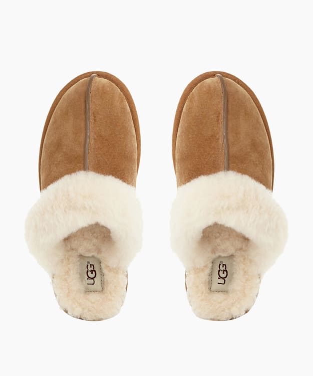 Dune London Scuffette Ii - Tan Sheepskin Cuff Slipper