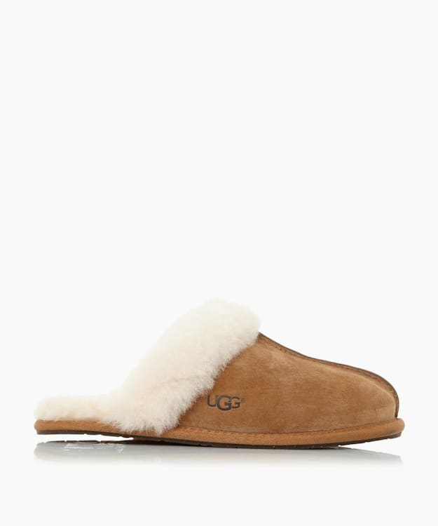 dune london Scuffette Ii - Tan Sheepskin Cuff Slipper