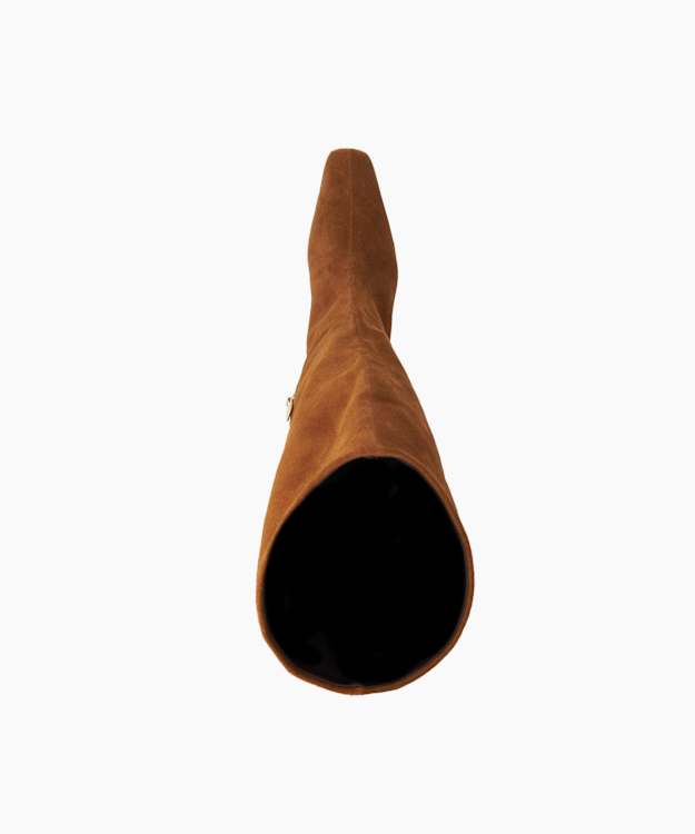 Dune London Selinni - Dark Tan Leather Knee High Boots