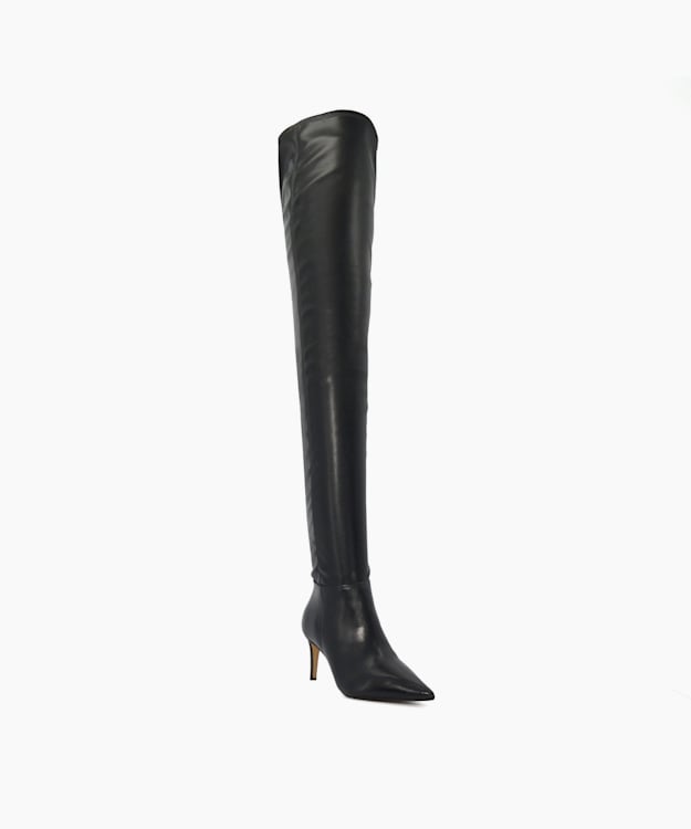 Dune London Servena - Black Pointed Toe Over-The-Knee Boots