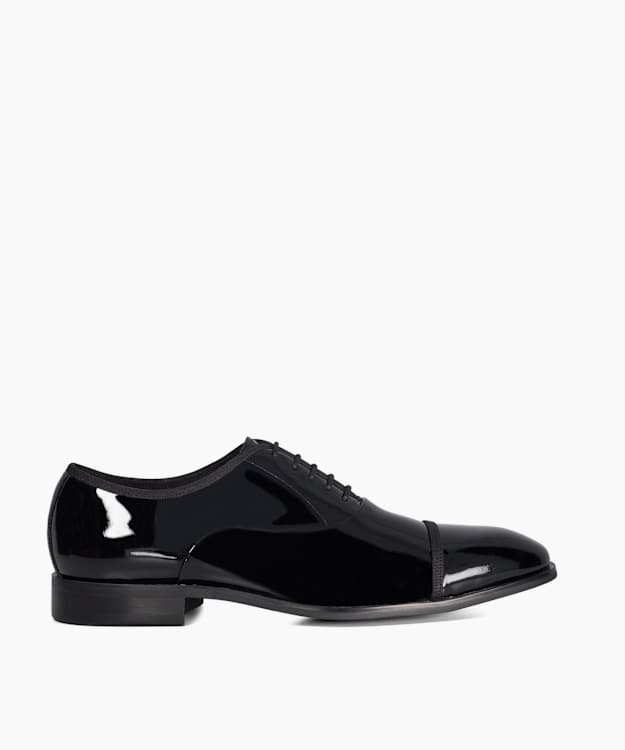 dune london Shuffle - Black Patent Oxford Toe Cap Shoes