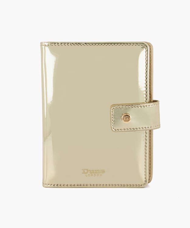 dune london Signings - Gold Metallic A4 Notebook with Built-In Sleeve