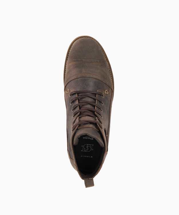 Dune London Simon - Dark Brown Wide Fit Leather Seam Detail Ankle Boots