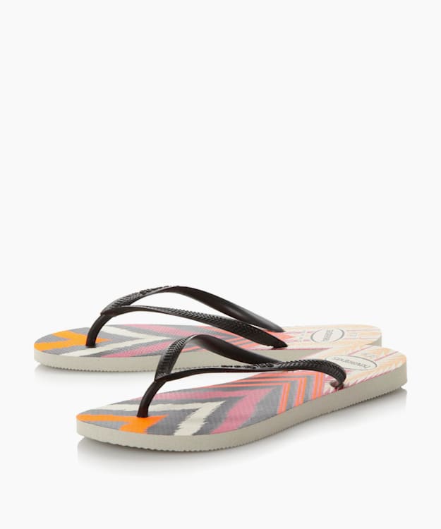 Dune London Slim Flip Flops - Black Havaianas Slim Tribal Print Flip Flops