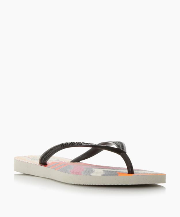 dune london Slim Flip Flops - Black Havaianas Slim Tribal Print Flip Flops