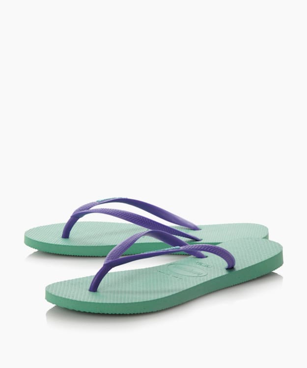 Dune London Slim Flip Flops - Green Havaianas Two-Tone Flip Flops