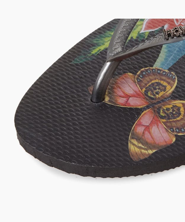 Dune London Slim Flip Flops - Silver Havaianas Slim Tropical Flip Flops