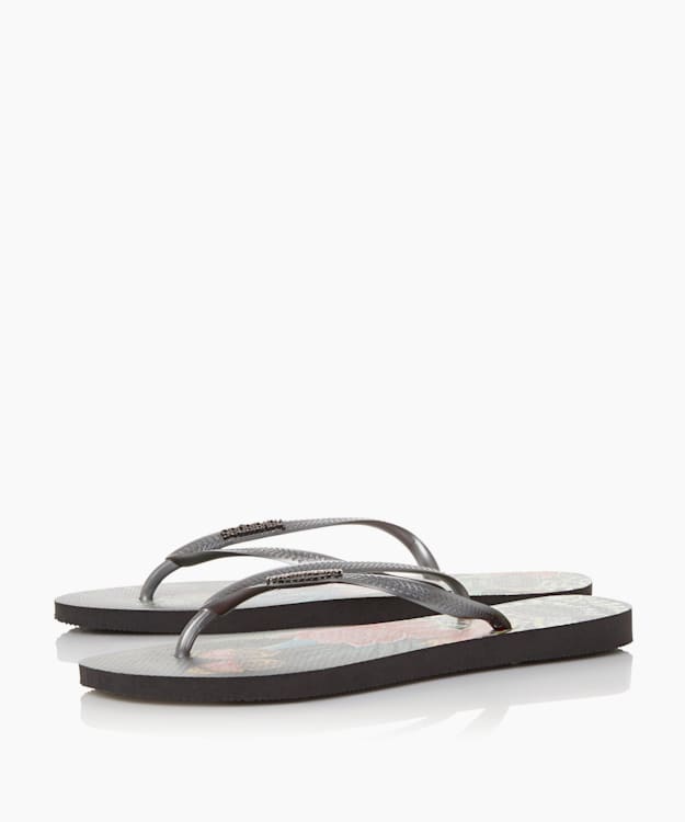 Dune London Slim Flip Flops - Silver Havaianas Slim Tropical Flip Flops