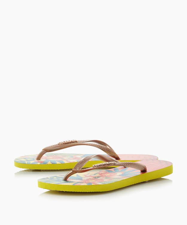 Dune London Slim Flip Flops - Yellow Havaianas Slim Tropical Flip Flops