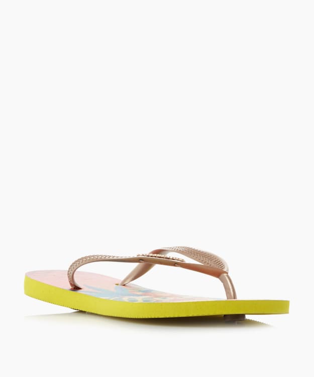 dune london Slim Flip Flops - Yellow Havaianas Slim Tropical Flip Flops