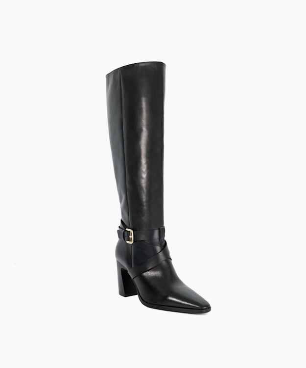 Dune London Solanna - Black Block Heel Knee High Boots