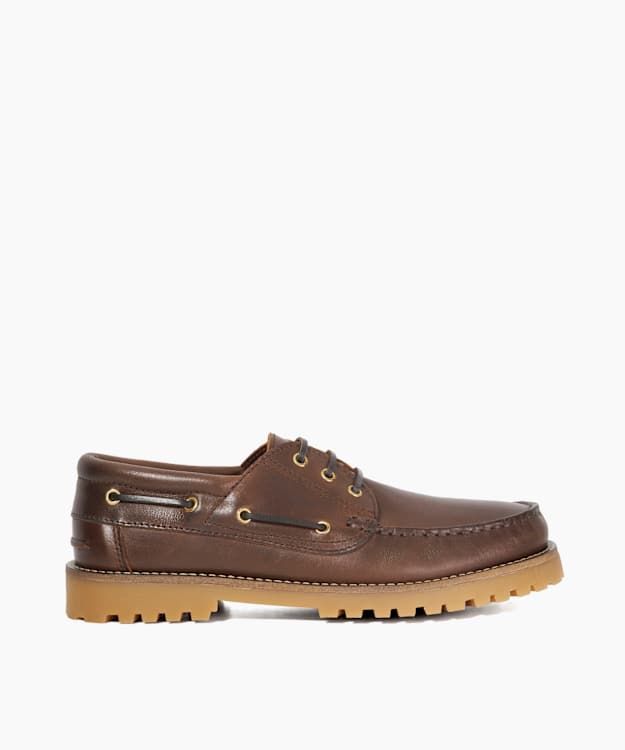 dune london St Bart - Brown Leather Lace Detail Boat Shoes