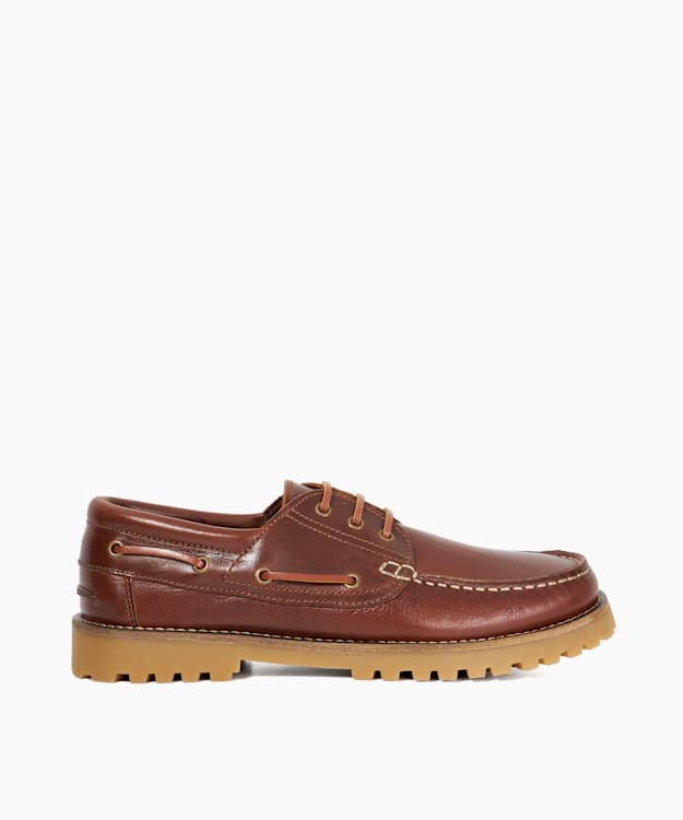 dune london St Bart - Tan Leather Lace Detail Boat Shoes