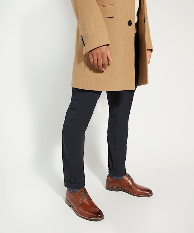 Dune London Stanleyy - Tan Natural Wood Sole Gibson Shoes