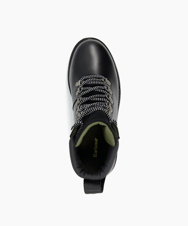 Dune London Stanton1 - Black Chunky Grain-Leather Hiker Boots