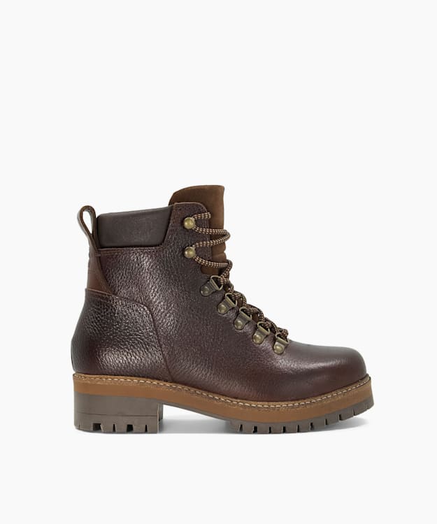 dune london Stanton1 - Brown Chunky Grain-Leather Hiker Boots