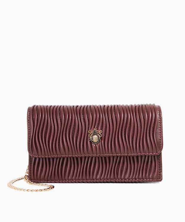 dune london Starlite - Burgundy Dune Bug Quilted Shoulder Bag