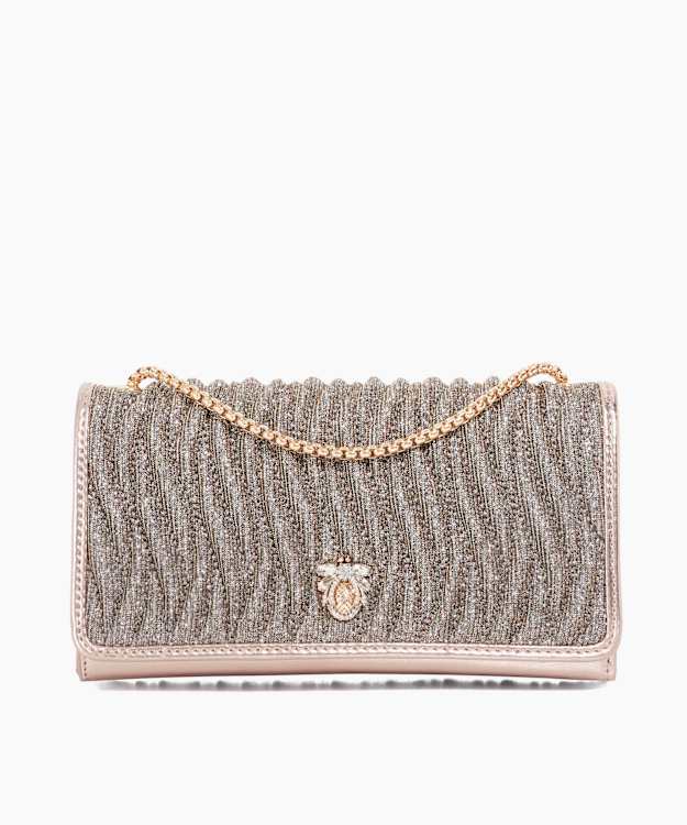 dune london Strong - Bronze Quilted Leather Cross Body Bag