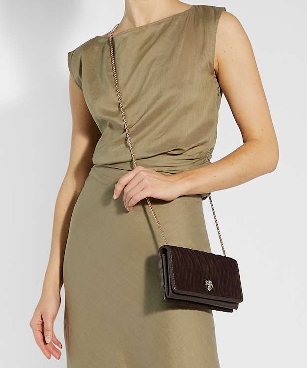 Dune London Strong - Dark Brown Quilted Leather Cross Body Bag