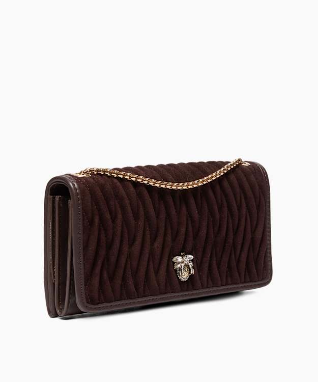 Dune London Strong - Dark Brown Quilted Leather Cross Body Bag