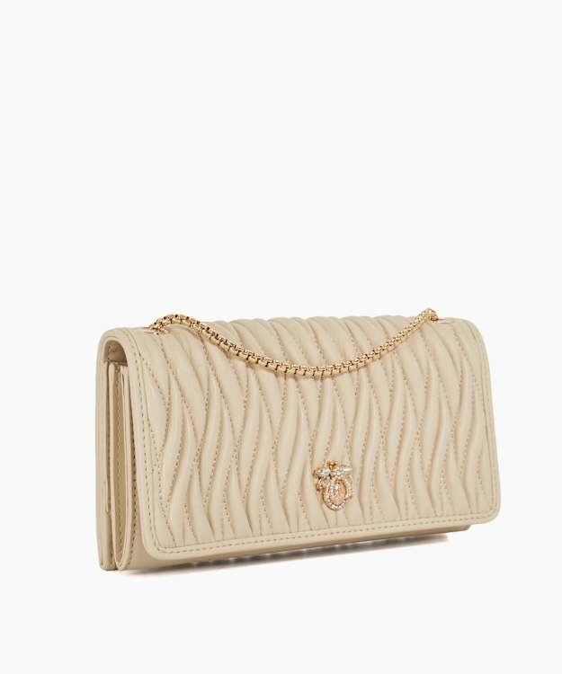 Dune London Strong - Ecru Quilted Leather Cross Body Bag