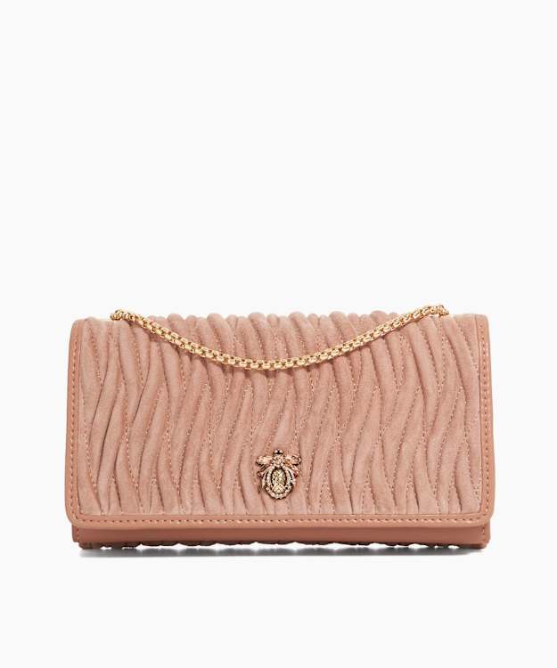 dune london Strong - Mink Quilted Leather Cross Body Bag