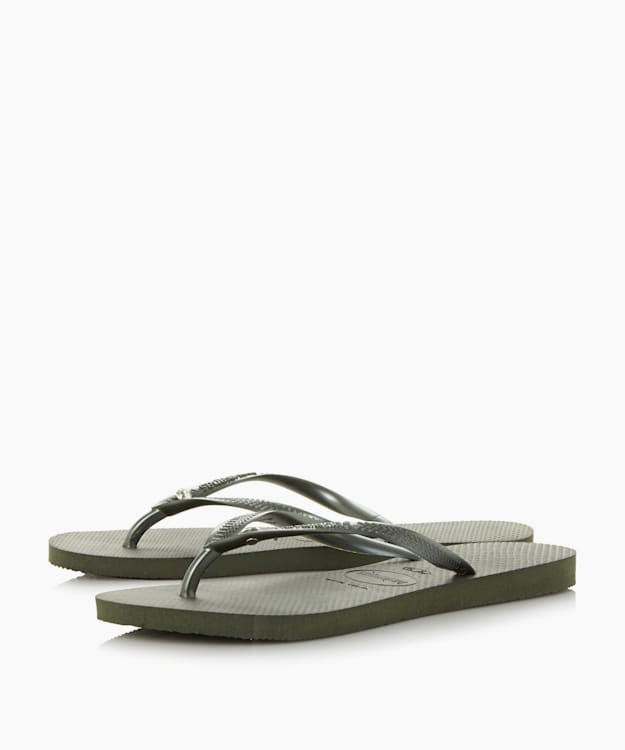 Dune London Swarovski Flip Flops - Khaki Havaianas Slim Swarovski Flip Flops