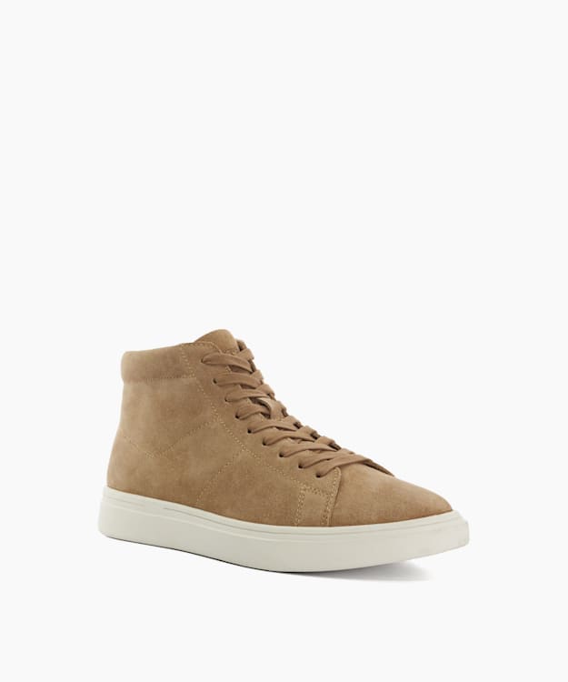 Dune London Sycamour - Beige Lace Up High Top Trainers