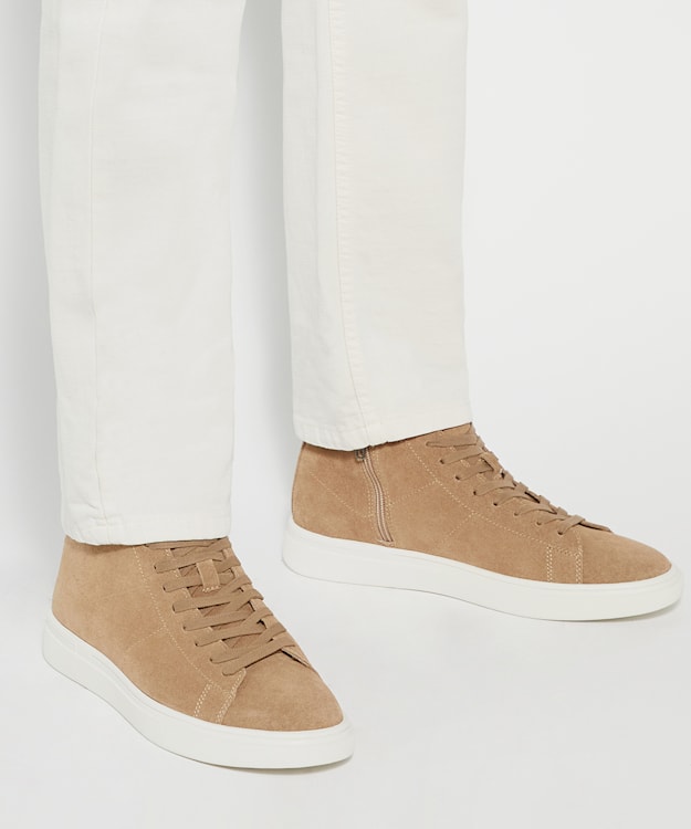 Dune London Sycamour - Beige Lace Up High Top Trainers