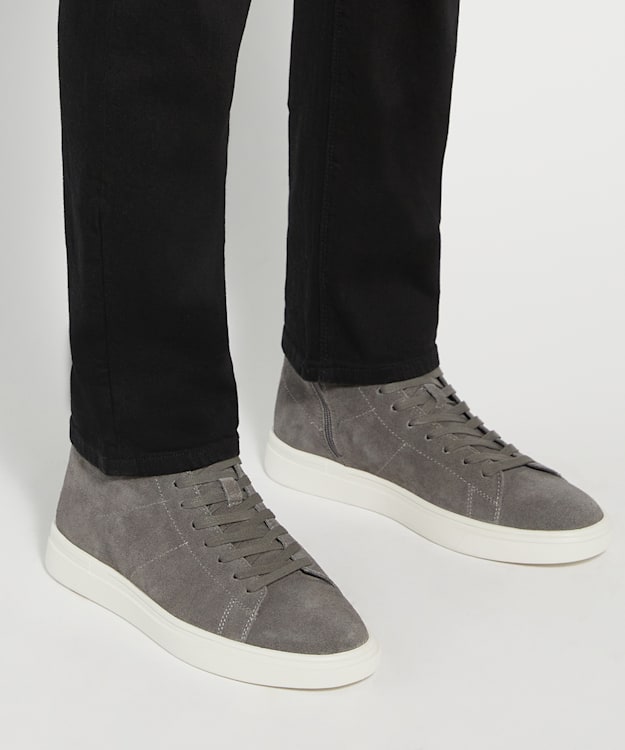 Dune London Sycamour - Grey Lace Up High Top Trainers