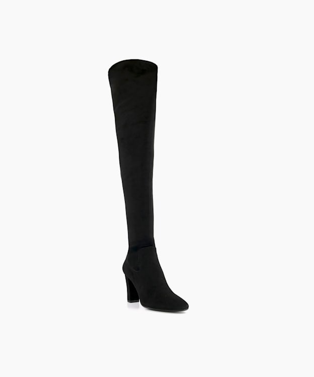 Dune London Syrell - Black Stretch Over The Knee Boots