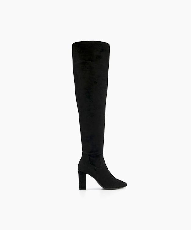 dune london Syrell - Black Stretch Over The Knee Boots