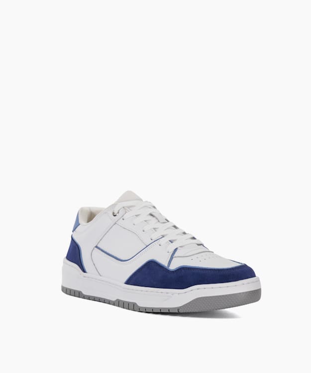Dune London Tainted - Blue Leather Trainers With Suede Trim