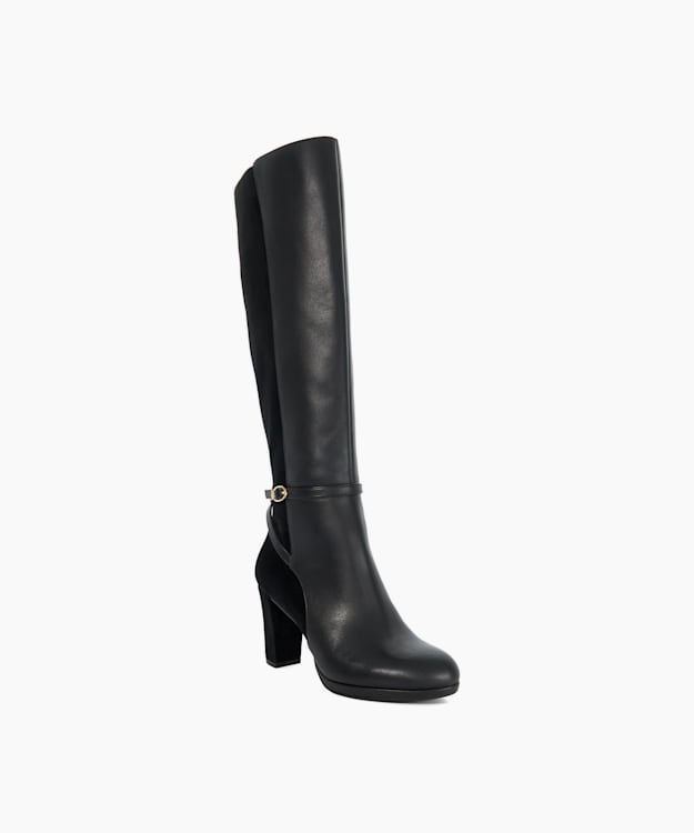 Dune London Tariah - Black Knee High Block Heel Boots