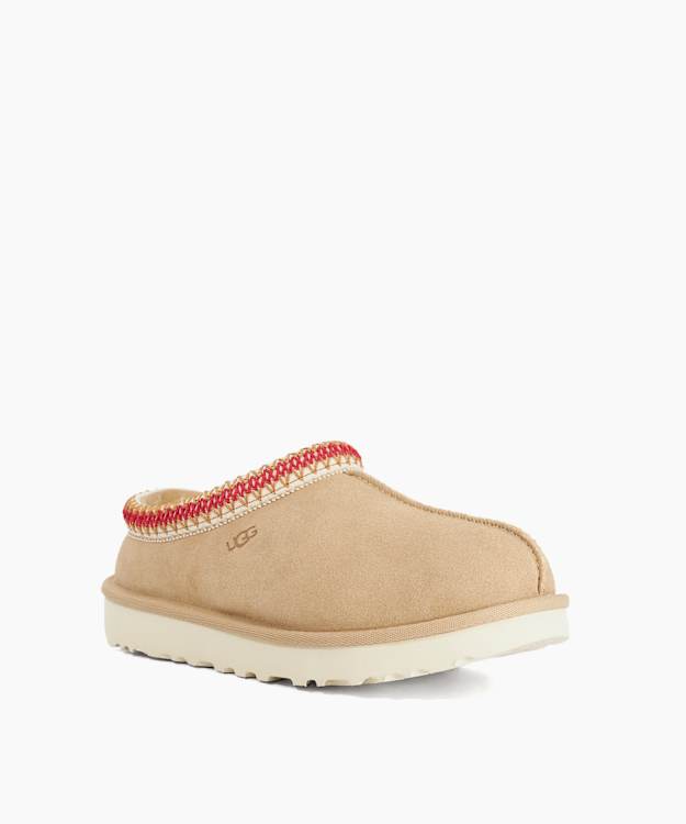 Dune London Tasman 1 - Natural Embroidered Cuff Suede Slippers