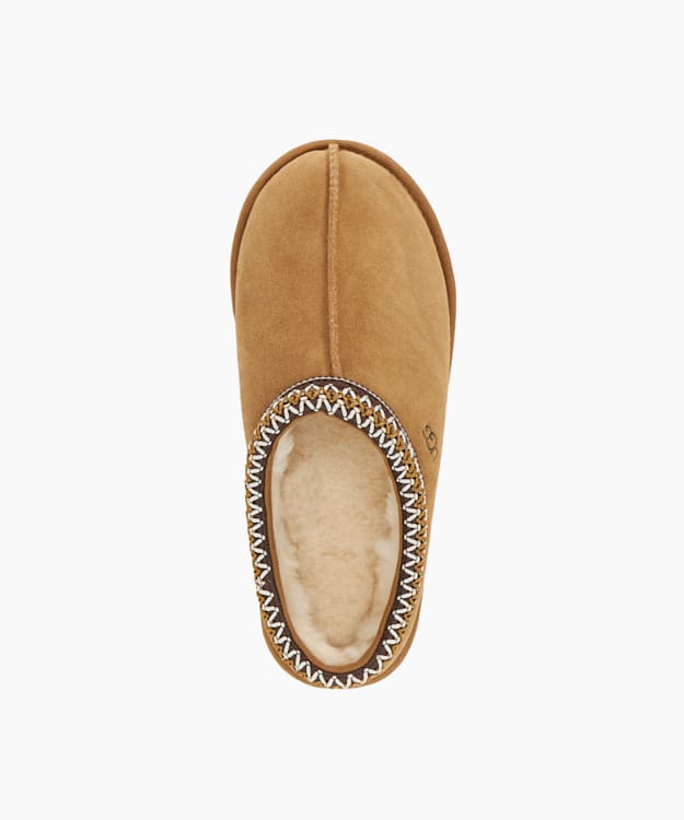 Dune London Tasman 1 - Tan Embroidered Suede Slippers