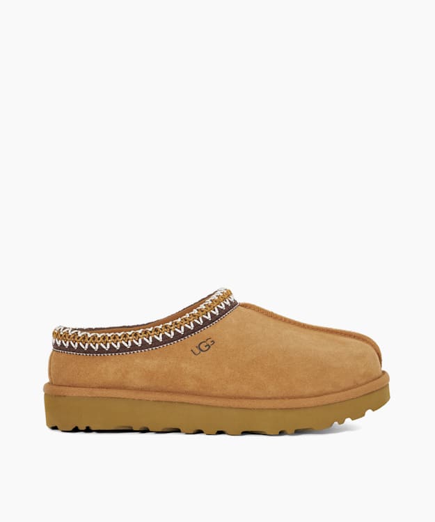 dune london Tasman 1 - Tan Embroidered Suede Slippers